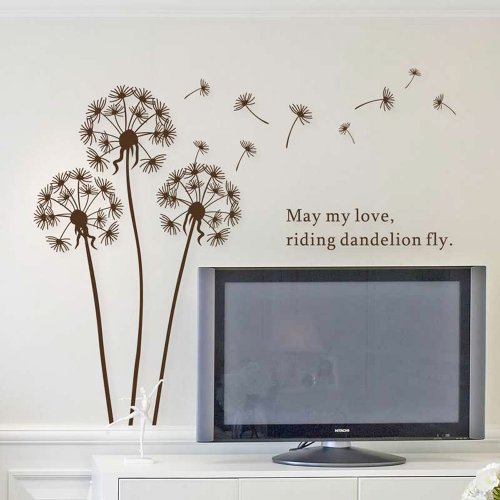Pusteblume Im Wind II (Sienna) Vinyl Wand Sticker Aufkleber Heim Dekoration