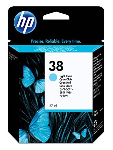 HP 38 Cartouche d'encre d'origine Vivera Pigmenté Cyan Clair