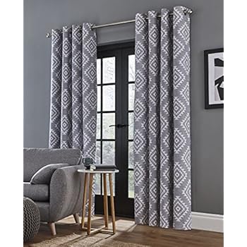 Ready Made Ring Top Curtain Pairs Natural Luxury Metallic Sheen