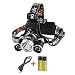 Produktbild Boruit Led stirnlampe kopflampe Hochleistung Taschenlampe 6000LM mit USB-Kabel Netzteil und Batterie lichtstark Lampe