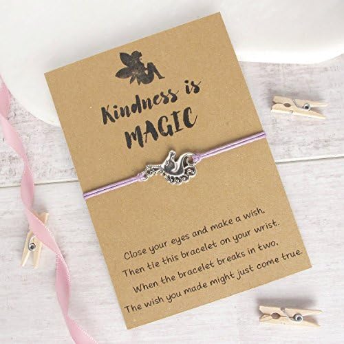 unicorn magic wish bracelet, friendship bracelet, cord bracelet, charm bracelet, friend gift idea, string bracelet, kindness is magic quote