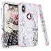 Price comparison product image iPhone XS Case, WE LOVE CASE iPhone X Case Marble Shockproof Hybrid 3 in 1 360 Hard Back iPhone XS Protective Case Armor Shock Proof Heavy Duty Silicone Bumper Defender iPhone X Case Rose Gold