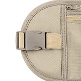 Reise Bauchtasche mit RFID-Blockierung - Geldgürtel Flach - Versteckte Sicherheits Sicherheitstasche - Unter Kleidung Beige von MountFlow - 