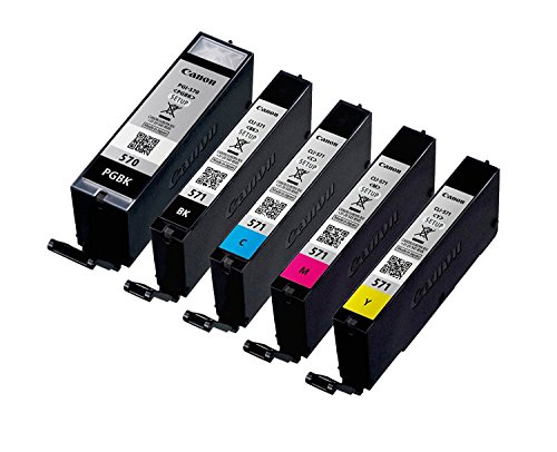 5 Originale SETUP Canon Druckerpatronen PGI-570/CLI-571 für MG5750 MG5751 MG5752 MG5753 MG6850 MG6851 MG6852 MG6853 MG7750 MG7751 MG7752 MG7753 BK, PBk, Cy, Ma, Ye - Neutrale Verpackung