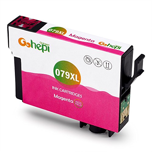 Gohepi T079XL Kompatibel für Tintenpatronen Epson T079 T0791 T0792 T0793 T0794 T0795 T0796, 7er-Pack Arbeiten mit Epson Stylus Photo PX830FWD PX820FWD PX730WD P50 PX720WD PX700W 1500W PX810FW PX710W 1400 PX660 PX650 Patronen - 5
