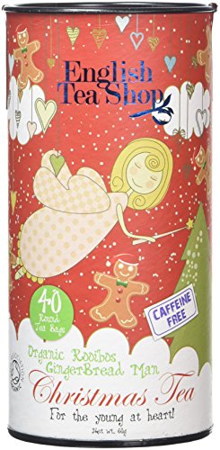 English Tea Shop X'mas for Young@Heart Rooibos Ginger Bread Man Round Tea Bags (Pack of 3, Total 120 Tea Bags)