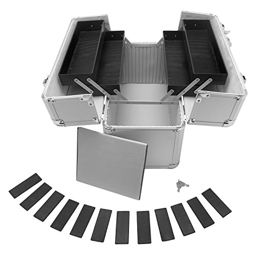 anndora® Werkzeugkoffer 24L Präsentationskoffer Etagenkoffer Silber + Schlüssel - 3