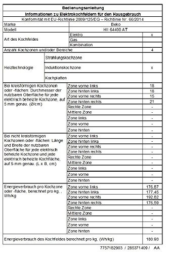Beko HII 64400 AT Elektro-Kochfeld / Induktion / Breite: 58.2 cm / Sensortasten, Booster / rahmenlos – Bild 3