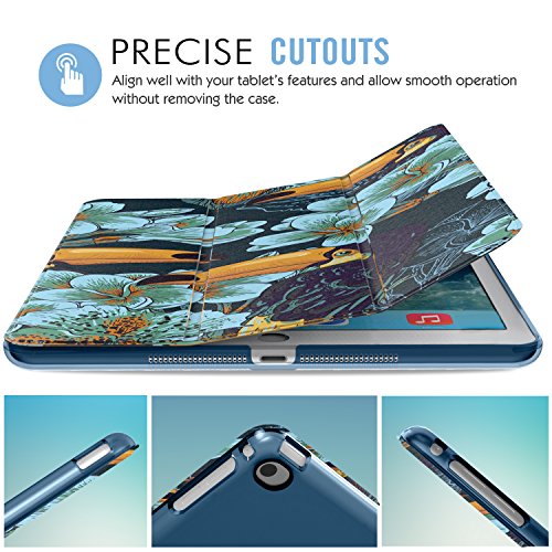 MoKo Hülle für iPad Air – PU Leder Tasche Schale Smart Case mit Translucent Rücken Deckel, mit Auto Schlaf/Wach Funktion und Standfunktion für Apple iPad Air / iPad 5 (5th Gen) 9.7″ Tablet, Tukan Vogel - 4