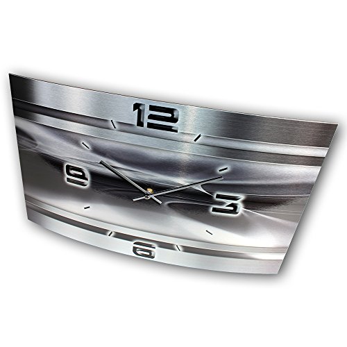 Abstrakt Metallic Designer Funk Wanduhr Funkuhr modernes Design * Made in Germany* WAG308FL * leise kein Ticken - 3