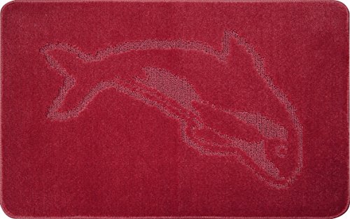 Delfin Badgarnitur 3 tlg. Set 55×85 cm Bordeaux WC Vorleger mit Ausschnitt geprüft nach OEKO-TEX Standard 100 - 2
