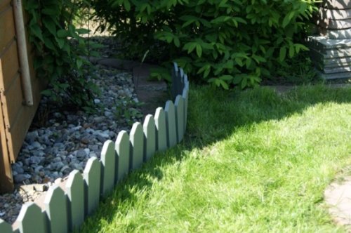 Zaun Set in grau 2,40 m Rasenkanten Beeteinfassung Palisade Beetumrandung Garten Rasen Zierzaun Gartenzaun Beet - 3