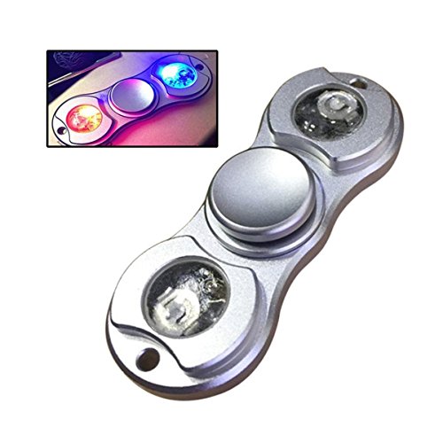 UFO LED Hand Spinner Toy, KIPTOP Aluminum Finger Toy Fidget Handspinner Stress Reducer for Anxiety and Autism Adult Children (SILVER) UFO LED Hand Spinner Toy, KIPTOP Aluminum Finger Toy Fidget Handspinner Stress Reducer for Anxiety and Autism Adult Children (SILVER)