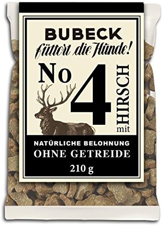 BUBECK No. 4 with Deer | 210g Dog Cake CEREAL FREE | Dog biscuit | Dogcake without grain | Natural Treats | Supplementary feed | Dog biscuits | Dry feed | Treats