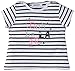 3Pommes Baby-Girls Striped Short Sleeve T-Shirt, Navy Blue, 18-24 months (Manufacturer Size:2 Years)