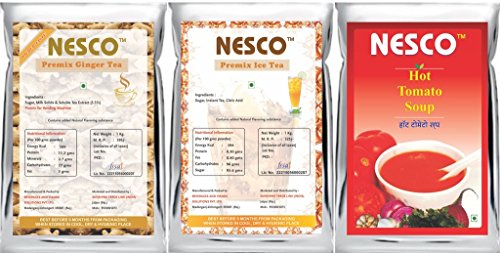Premix Ginger Tea + Premix Ice Tea + Hot tomato Soup NESCO(1+1+1 KG) RS.1745 (18.00% Off) - Amazon