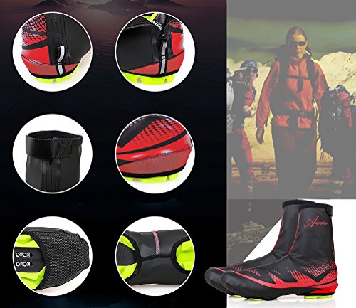 Shinmax Schuhabdeckung Radfahren Schuhbezüge, Outdoor Sports Bike Schuhbezüge Wasserdichte Wärmer Überschuhe Schuh Booties Cover für Männer Frauen MTB Winter Regen Fahrrad Fahrrad Fahrrad Mountain Road Toe Abdeckung - 6