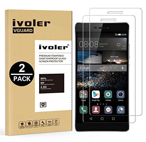  2 Pack  Huawei P8 Protector de Pantalla  iVoler  0 3mm Dureza 9H  Protector de Pantalla de Vidrio Templado Cristal Protector para Huawei P8 -Dureza de Grado 9H  Espesor 0 30 mm  2 5D Round Edge- Ultra-trasparente   Anti-golpe   Ajuste Perfecto   No hay Burbujas - Garant  a Incondicional de 18 Meses