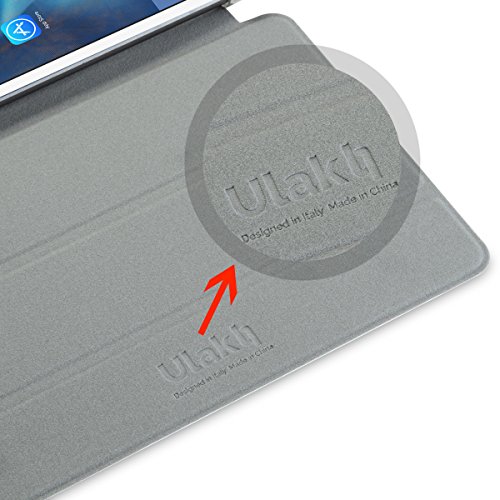 iPad Mini Case, ULAK iPad Mini 1/2/ 3 Hülle Ultra Dünn [Gemusterten Design] Wickelfalz Ledertasche mit Lichtdurchlässig Rückseite Abdeckung Schutzhülle für Apple iPad Mini 1/2/3 Auto aufwachen / Schlaf Funktion (Silber) - 3