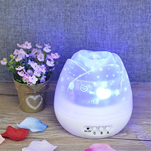 Sternenhimmel Projektor Sternenlicht Nachtlicht 360 Grad 4 Formen Romantische Nacht Lampe Tischlampe drehbar Sterne Projektionslampe für Haus, Schlafzimmer, Kinder Zimmer, Weihnachten, Hochzeit, Geburtstag, Party - 5