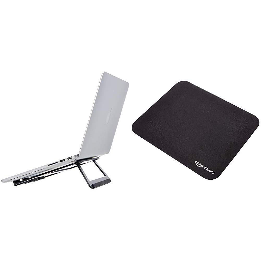 Amazon Basics - Faltbarer Laptop-Ständer aus Aluminium für Laptops bis