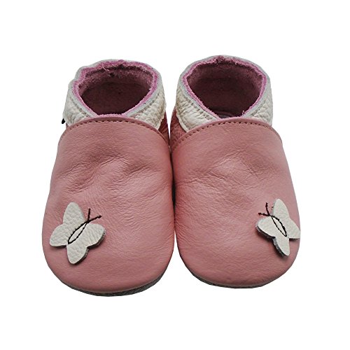 Mejale Weiche Sohle Leder Babyschuhe Lauflernschuhe Krabbelschuhe Kleinkind Kinderschuhe Hausschuhe Karikatur Schmetterling - 2