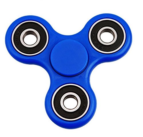 GizmosisUK FIDGET FINGER SPINNER HAND FOCUS SPIN CERAMIC / STEEL EDC BEARING STRESS TOY (Blue)