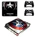 Produktbild Playstation 4 Slim + 2 Controller Aufkleber Schutzfolien Set - Captain America (1) /PS4 S