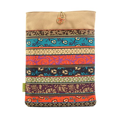 art cherry 13 bis13 3 Zoll Laptoptasche   Notebookh  lle Canvas-Gewebe Sleeve H  lle  Bohemia Laptop Tasche mit Stickmuster speziell f  r Macbook Air 