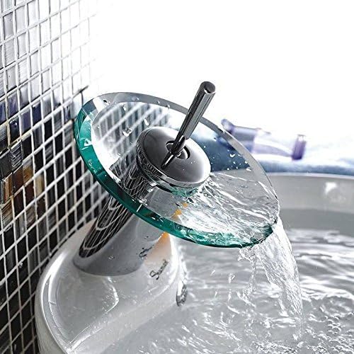 TougBoo Best Promotion Bathroom Basin Mixer Tap Waterfall Faucet Sink Vessel Chrome Polished Finish Glass New Excellent Quality,Stainless Steel