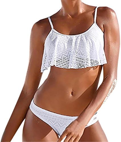 Women's Swimwear,Moonuy Girl Bandage Solid Bikini Set Beachwear Push-Up Padded Bra Beach Fashion Swimsuit Jumpsuit Monokini Bodysuits Bathing Suit For Ladies,Womens Underwear (White, M)