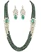 Karatcart Mia Ollection Green Kundan Multi-Strand Necklace Earrings Set For Women RS.999.00