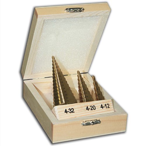 Stufenbohrer Set 3tlg HSS TIN Fräser Schälbohrer Kegelbohrer 4-32mm