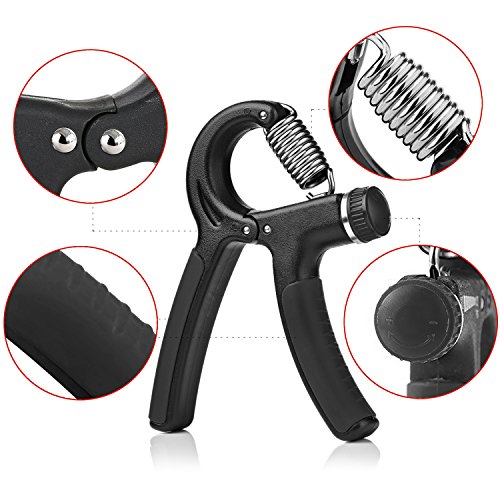 Mture Einstellbares Hand-Trainingsgerät Anpassbare Federgriffhantel Fingerhantel Handmuskeltrainer Handgreif-Trainer Griff-Verstärker einstellbarer Widerstandsbereich von 22 bis 88 Pfund (10-40 Kg) – Handgelenk, Unterarm Krafttraining Heavy Grips - 7