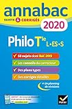 Annales Annabac 2020 Philosophie Tle L, ES, S: sujets et corrigés du bac Terminale séries générales