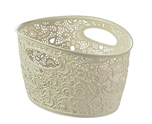 Curver Korb, Fassungsvermögen 7 Liter, Spitzeneffekt, Vintage-Stil