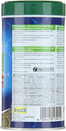 Tetra Pro Algae Premiumfutter (für alle tropischen Zierfische, mit Algenkonzentrat zur Verbesserung der Widerstandskraft, Vitaminstabilität und hoher Nährwert, Spirulina-Alge), 500 ml Dose - 8