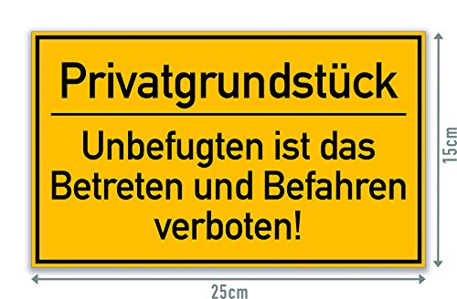 Schild „Privatgrundstück“ [25x15cm] Hartschaumplatte - 2