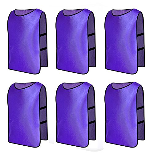Senston 6pcs Football mêlée Mesh Bibs,Chasuble d'entraînement,dossards d'entraînement -6 Farben