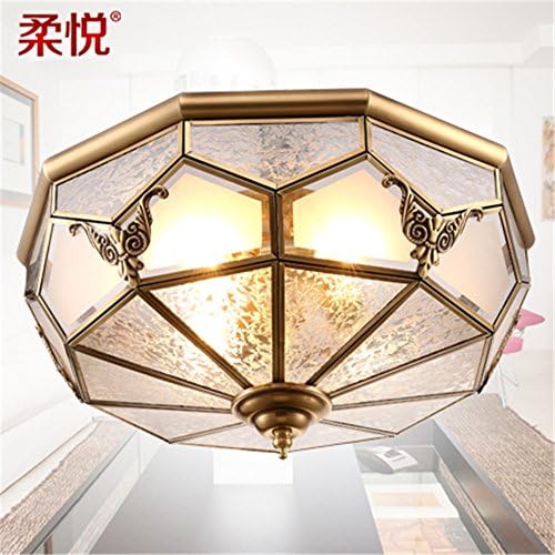 ANGEELEE Lighting bedroom light continental solder Cu all ceiling light study bedroom copper lamps bronze lamps restaurant lights, Diameter 45CM