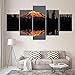 Produktbild Wieoc Leinwanddrucke Leinwand Malerei Sonnenuntergang Am Lake Mount Rainier Park 5 Stücke Wandkunst Malerei Modulare Tapeten Poster Print Home Decor-30X40Cmx2 30X60Cmx2 30X80Cmx1