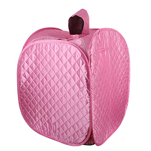 Preisvergleich Produktbild HIXGB Tragbare Saunakabine,Haushalt Falten Detox Fumigation Spa Gewichtsverlust Sauna Zelt Mit Stühlen, Fußmassage Rad Und Rutschfeste Matte,80 * 80 * 100Cm / 31.50 * 31.50 * 39.37In,Pink