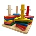 Wooden Toys Stack & Sort Puzzle Colour and Shape Recognition Geometric Board for Babies Kids Toddler
