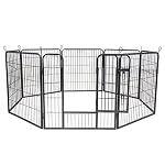 zoomundo-Recinto-per-Cani-Recinzione-Box-Cani-Conigli-Animali-di-Ferro-Cucciolo-Gabbia-8-Pezzi