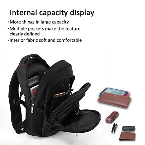 FANDARE Laptop Rucksäcke Geschäft Notebook Geeignet für bis zu 17 Zoll Damen Herren Schulrucksack für die Schule Daypack Wasserabweisend Reisen Outdoor Polyester Lila Groß - 5