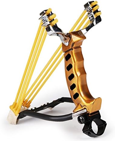 GTYW Metal Wooden Handle Iron Bomb Bow Frame Outdoor Slingshot Alloy Slingshot Adult Professional Hunting Athletic High-speed Slingshot,A-210mm*70mm