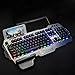 Produktbild GailMontan PK900 Membrane Gaming Keyboard Aluminiumlegierung Panel 104 Tasten Hintergrundbeleuchtete Tastatur - Hellgrau