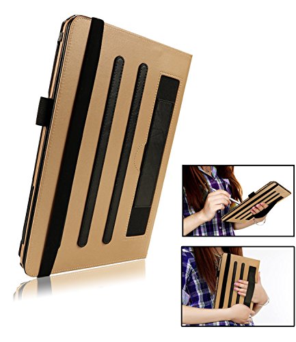 Galaxy Tab S3 9.7 Hülle, Yoozon Premium Leder Schutzhülle Karte Dokumententasche, Stylus Halter, elastischer Gurt für Samsung Galaxy Tab S3 (9,7 Zoll, SM-T820 T825) - 7