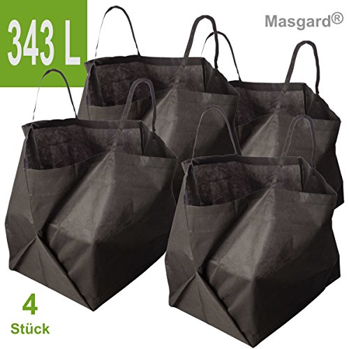 4x Atmungsaktiver Gartensack Kompostsack 343 L dient gleichzeitig als Komposter