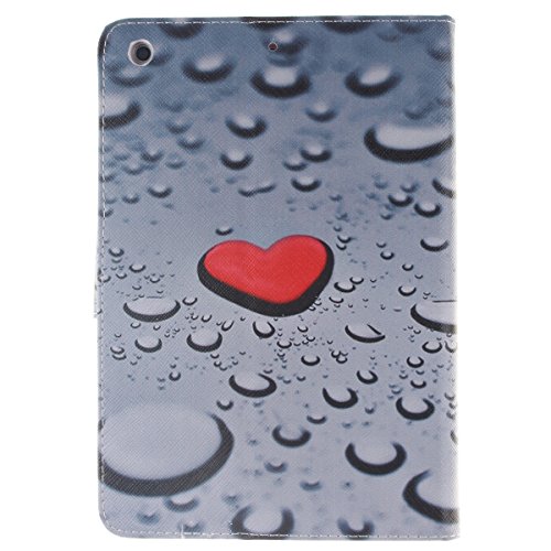 iPad Mini Hülle,ipad Mini 2 hülle Hardcase,Ekakashop Luxus Bunt Herzförmige Wassertropfen Muster Design Flip Painted PU Ledertasche Hülle im Bookstyle Folio Cover hüllen Schutzhülle Magnetic Protection Protective Handyhülle mit für Apple ipad Mini 1 / 2 / 3 Tablet + 1x Kostenlos Ständer (Farbe zufällig) - 3